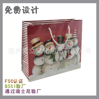 FSC認(rèn)證可愛(ài)雪人紙袋 為圣誕增添環(huán)保與歡樂(lè)